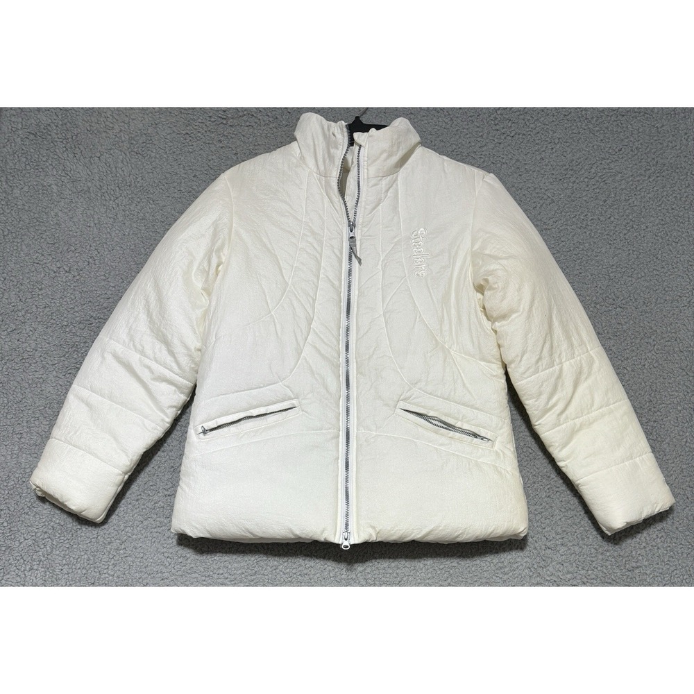 NFL Team Apparel Pittsburgh Steelers Full Zip All White Puffer Jacket Womens M